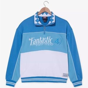 NWOT Marvel Fantastic Four: First Steps Women’s Quarter Zip Crewneck BoxLunch XS